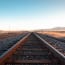 train tracks in a desert