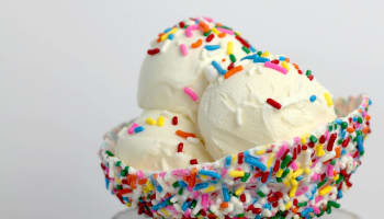 a bowl of ice cream with sprinkles