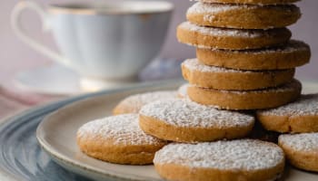 a stack of cookies on a plate