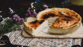 a pie on a cutting board