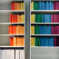 a shelf with many books