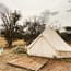 a tent on a deck