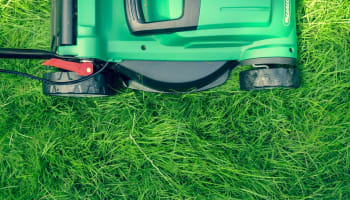 a lawnmower on the grass
