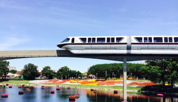 a monorail over a body of water