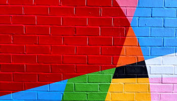 a brick wall with different colors