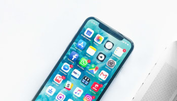 a cell phone with the screen on