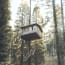 a tree house in the woods