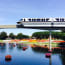 a monorail over a body of water