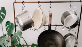 a group of kitchen utensils on a counter
