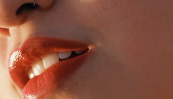 a close up of a person's lips