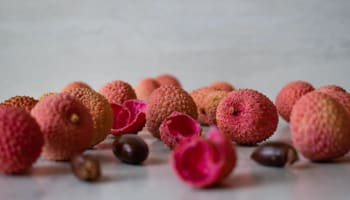a group of lychee fruits