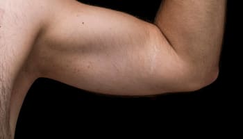 a hand reaching out to the side