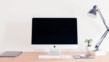 a computer on a desk