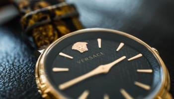 a close up of a watch