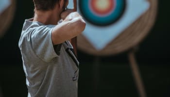 a person shooting a target