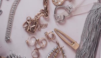 a group of jewelry on a table