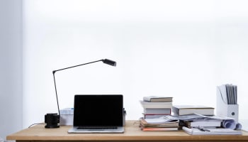 a laptop on a desk