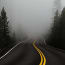 a road with a yellow double line