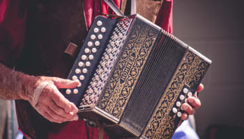 a person playing an accordion