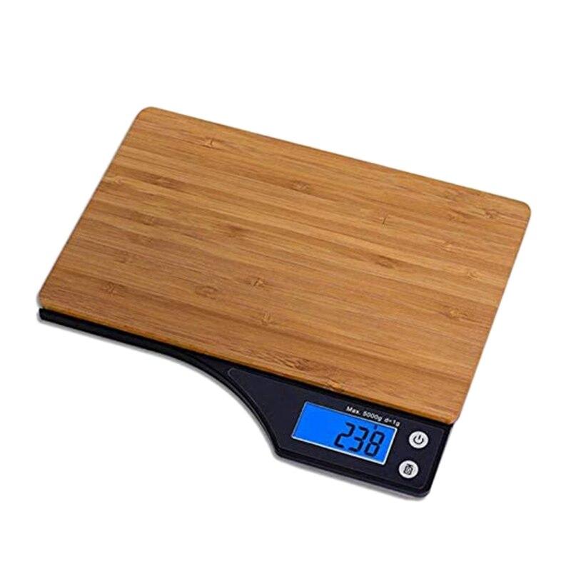 Digital Food Scale, Natural Bamboo Platform, Tare Function and Capacity for Grams and Ounces