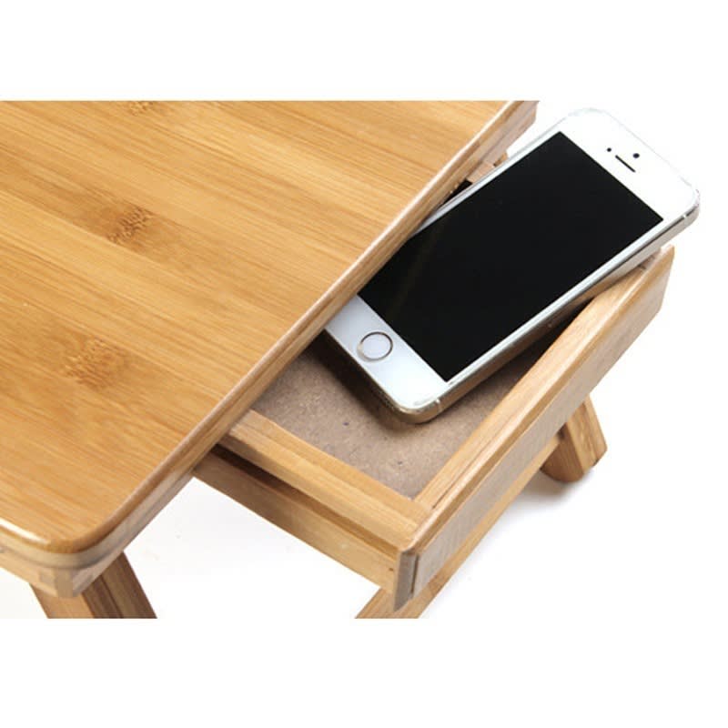 Ergonomic Bamboo Laptop Desk with USB Cooling Fan – Adjustable Foldable Bed Tray - Image 3