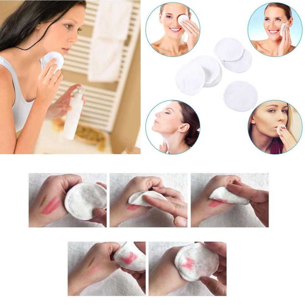 Pack of 12 Reusable Bamboo Fiber Makeup Remover Pads for Facial Care - Image 6