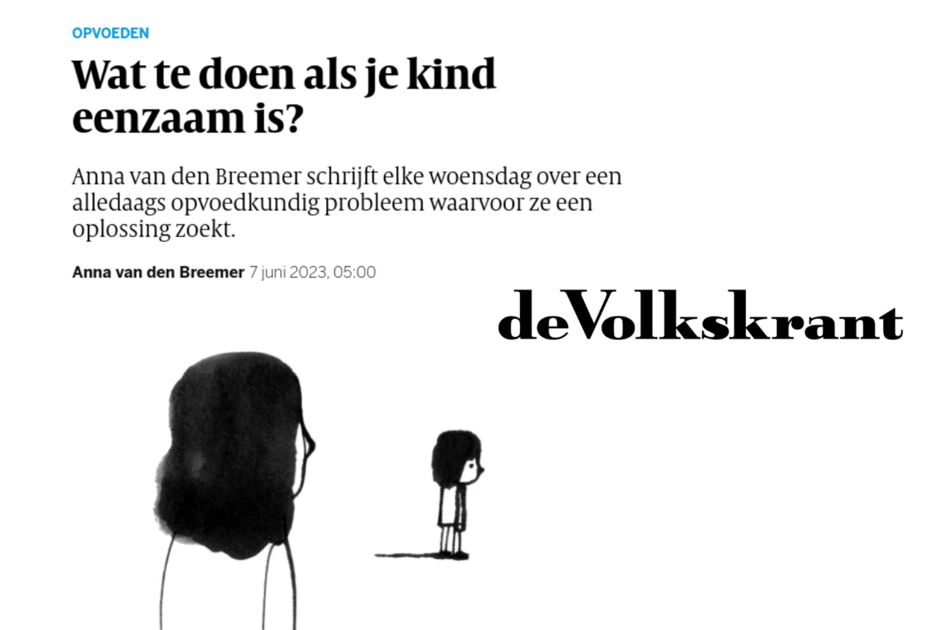 Volkskrant: wat te doen als je kind eenzaam is?