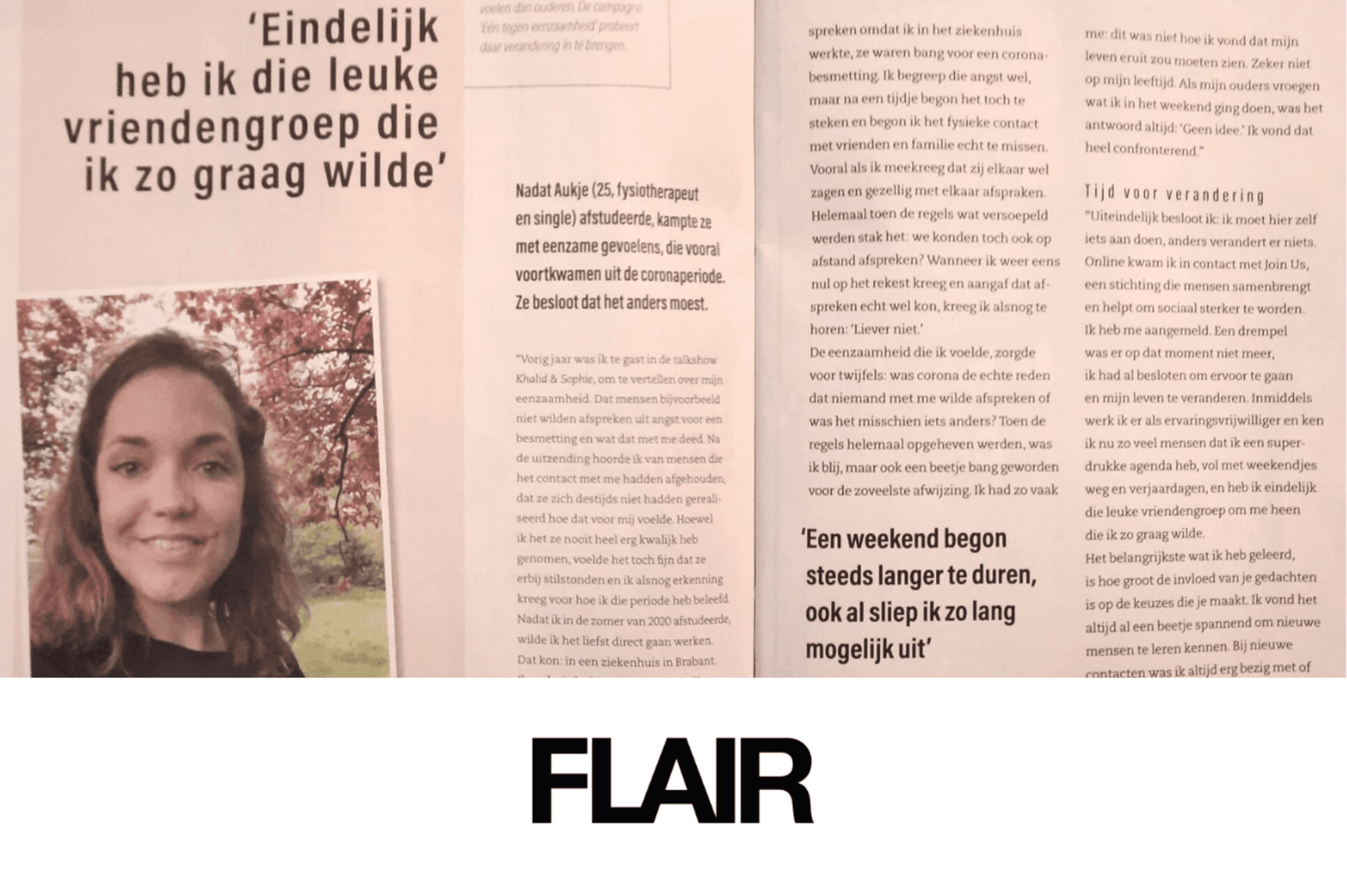 Krantenknipsel van Aukje in Flair