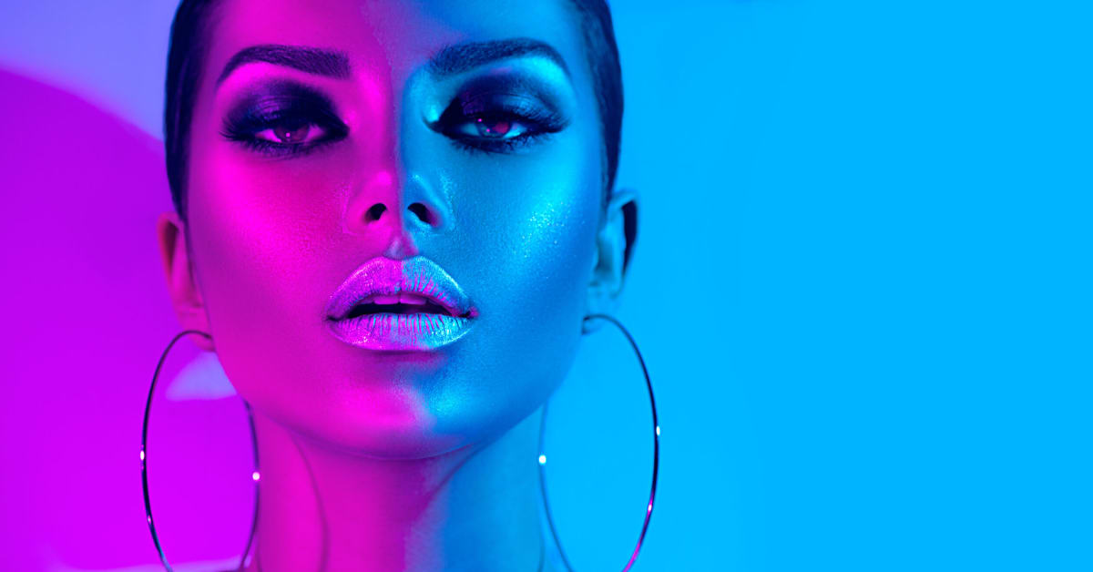 close up image of a fashion model face