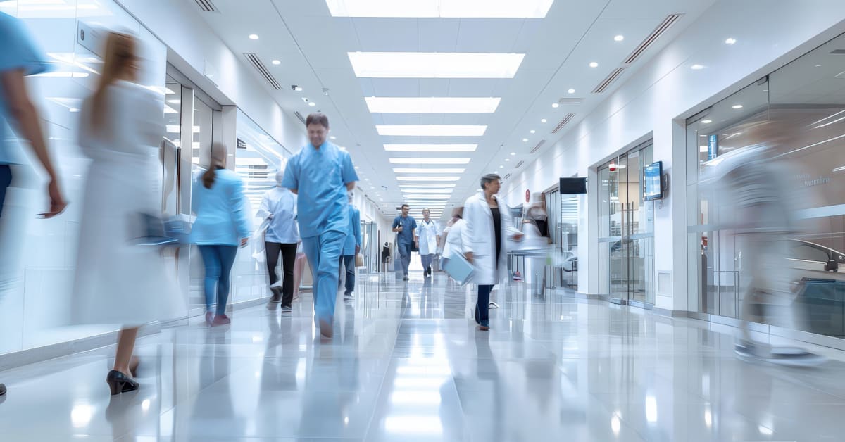 image of a busy hospital hallway image of a busy hospital hallway