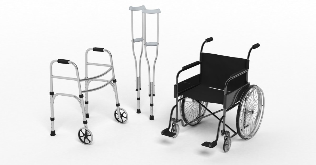 image of a wheelchair and medical equipment