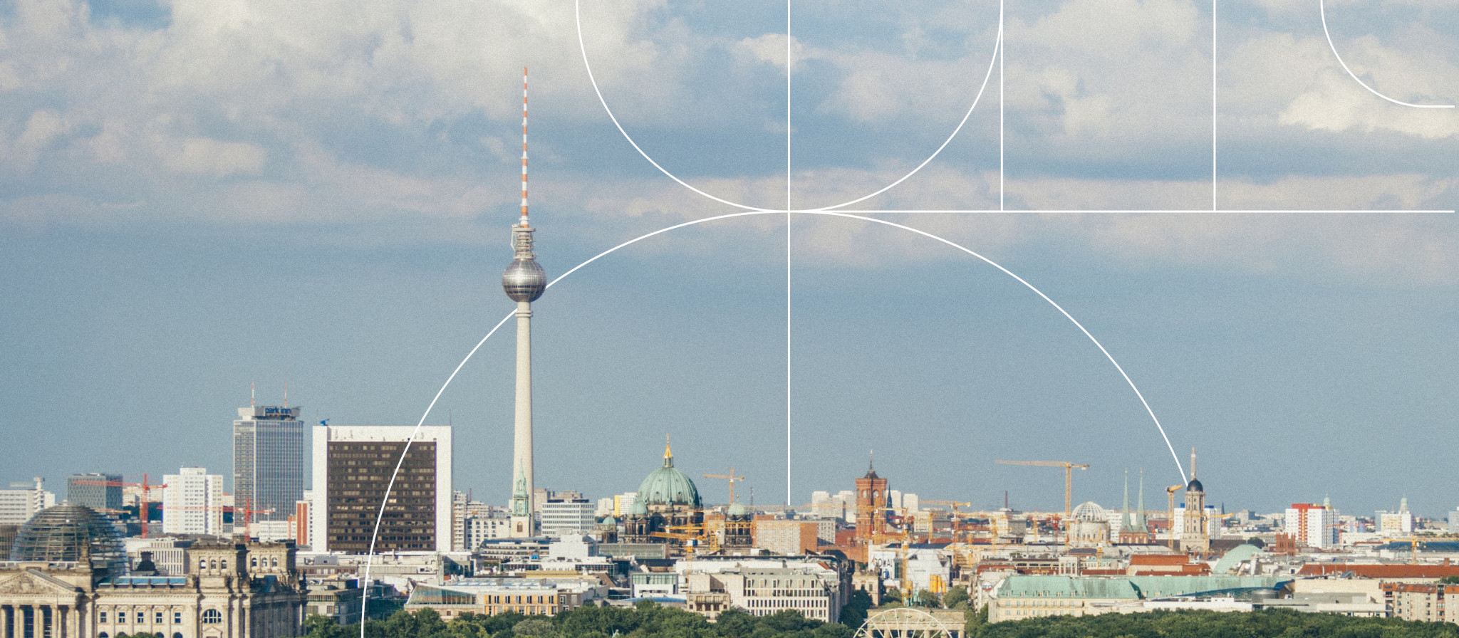 Aufnahme von Berlin und dem Fernsehturm als Wahrzeichen