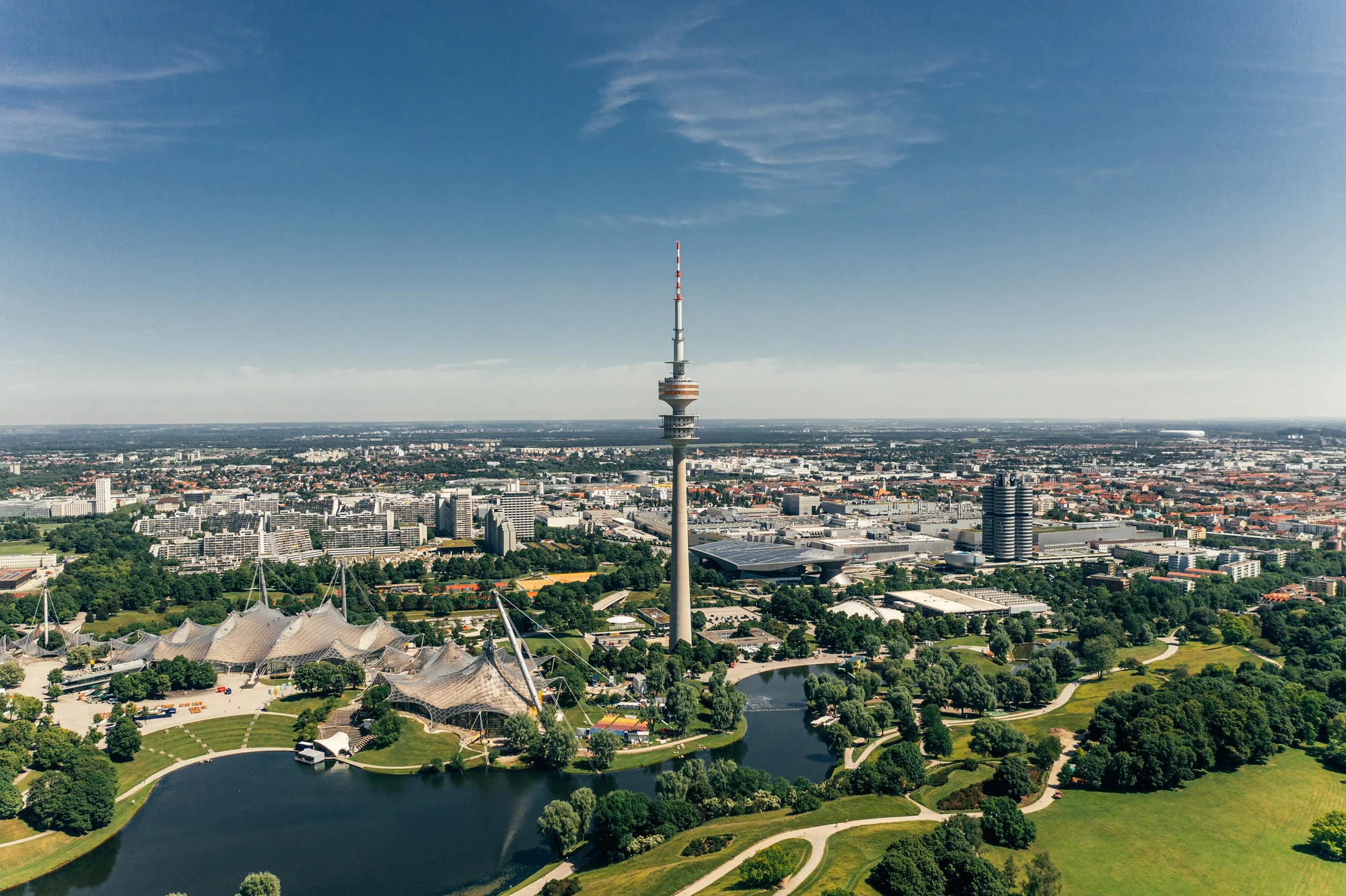 Olympiapark, the Olympiaturm and the BMW Tower and Museum