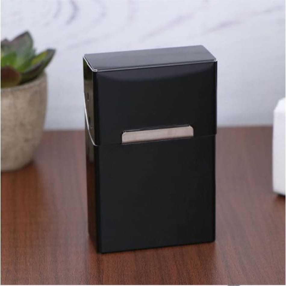 Black Cigarete Case Box Boite Cigarette Zigarettenhülle