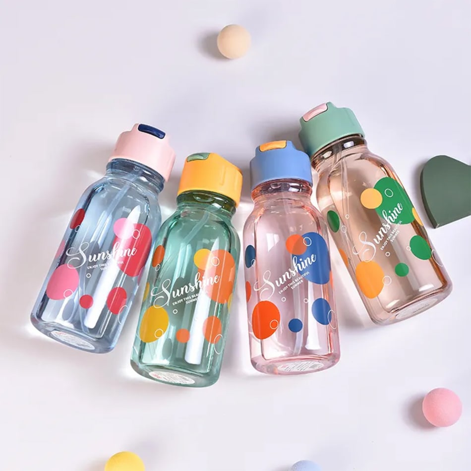 Kids water bottle with hot sale straw