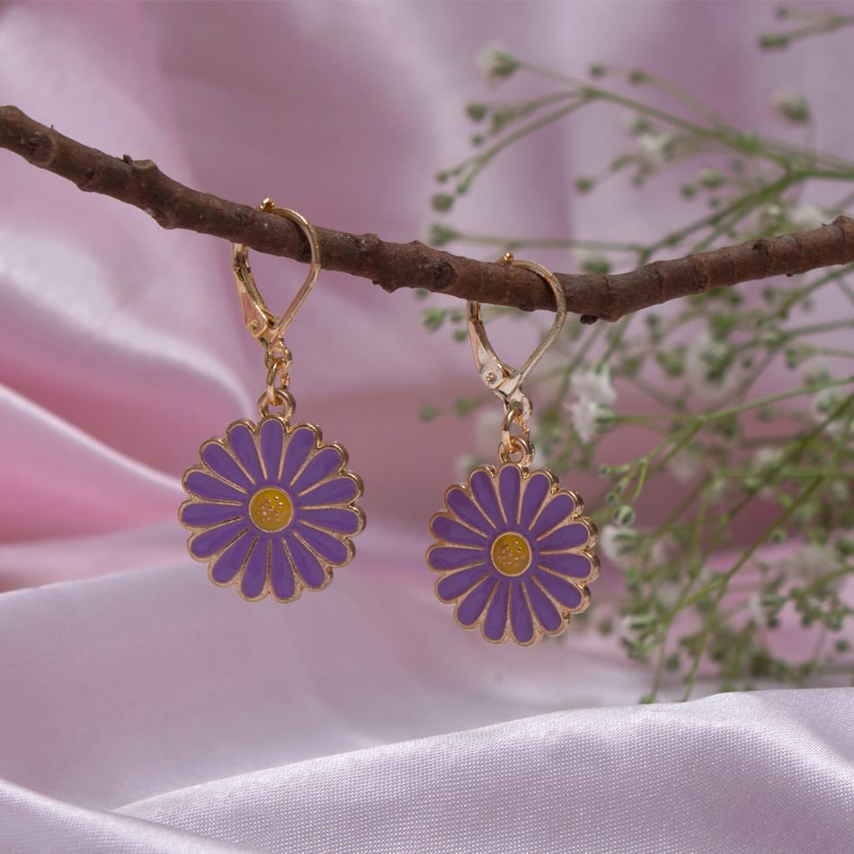 Purple earrings outlet