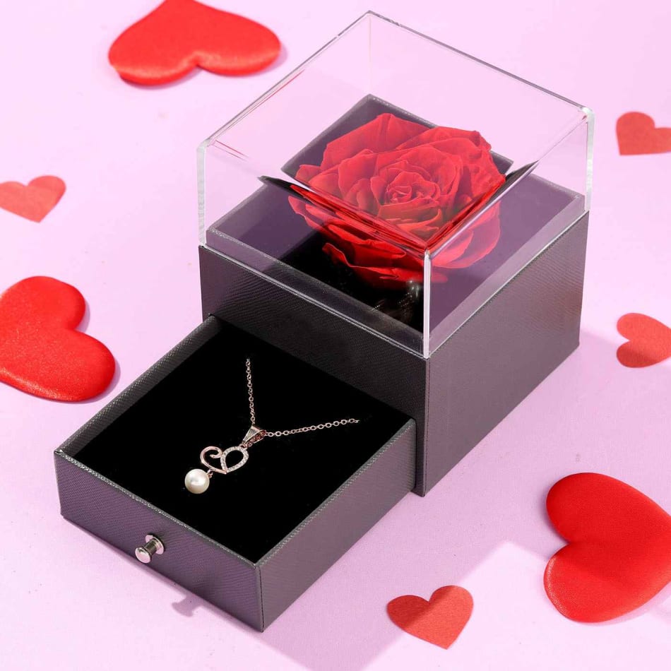 Love pearl necklace and pendant gift set deals