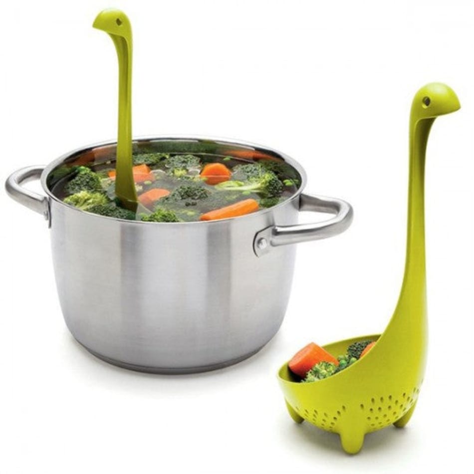 Ladle And Strainer Dinosaur Single Piece