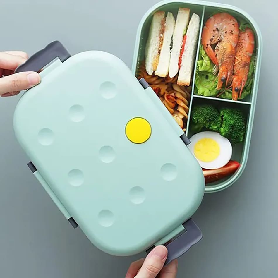 Lunch Box Three Compartments Silicon Cover Assorted Single Piece PropShop24 JVS1265396