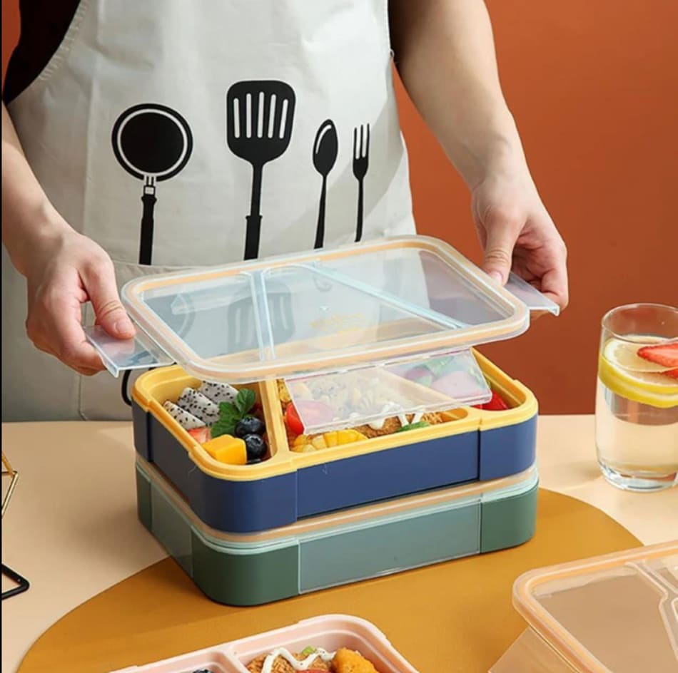 TAAJ LB-8897 Lunch Box Tiffin Box Kids, Men And Women Lunch Box With 2  Compartments 1350ml