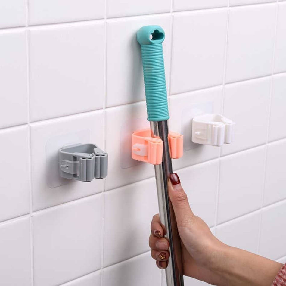 Wall mounted mop organizer holder sale