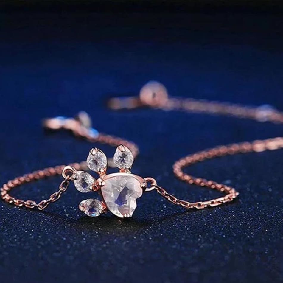 Rose gold paw necklace best sale