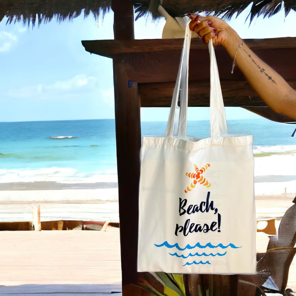 Tote Bag Beach Please Assorted Single Piece PropShop24 JVS1274737