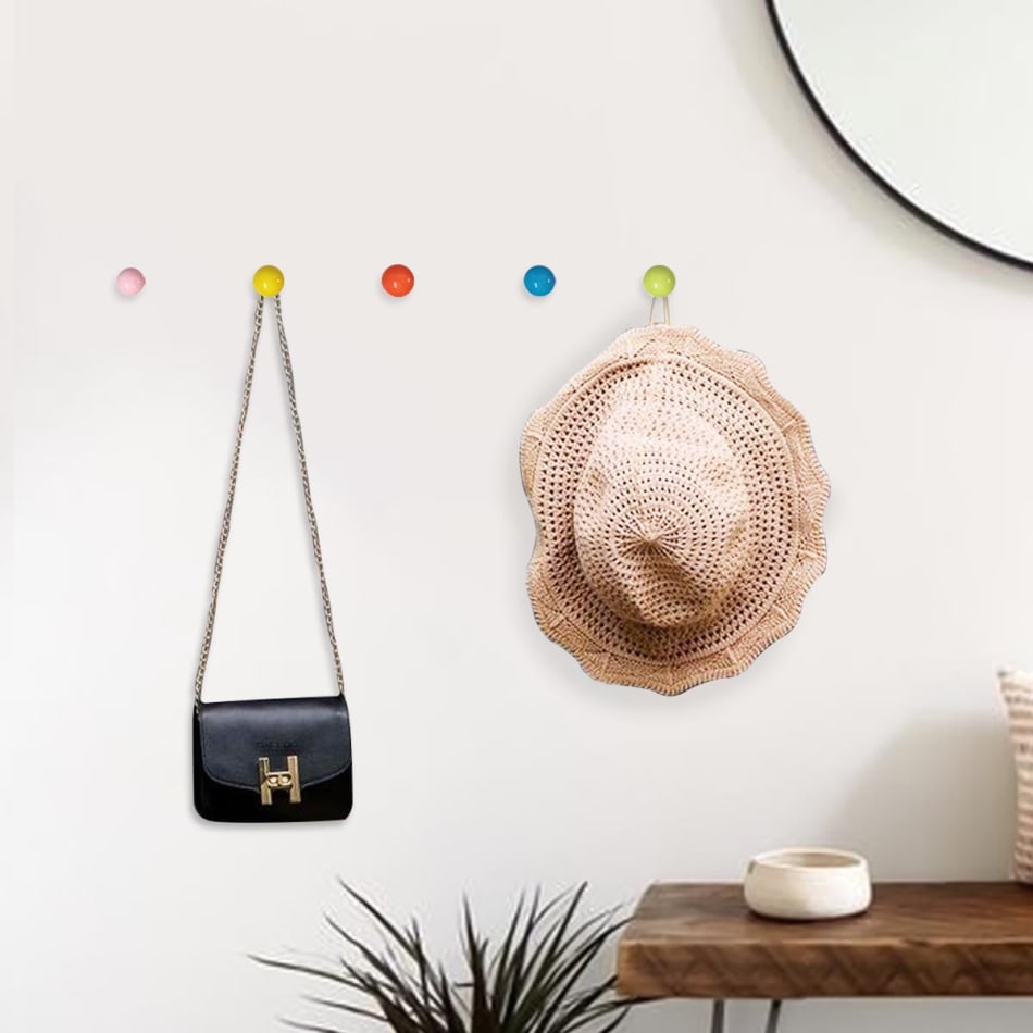 Wall Hooks Colourful Set Of 5 PropShop24 JVS1235023