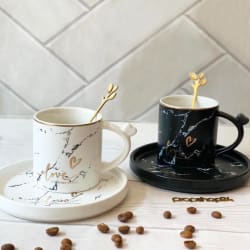 Love Who You Want Espresso Cups & Saucer (Set of 4) by Christian Lacro