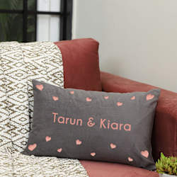 Hearts Aplenty Personalized Velvet Cushion