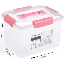 Multipurpose Storage Box Transparent Pink Single Piece