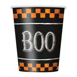 Paper Cups - Chequered Halloween - Set Of 8