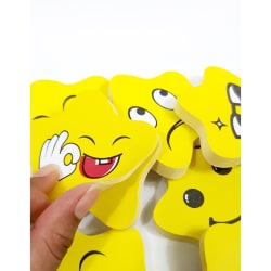 1pc Cloud Shaped Sticky Notes, Emoji Self-adhesive Memo Pad With