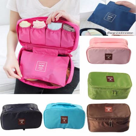 Underwear Pouch Travel Bag Organizer ( Light Blue & Pink) —